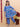 Ethnic Set-Blue Royal Floral Girls Kurta Set with Boys Jacket And Kurta Pajama Set - Twinning Combo