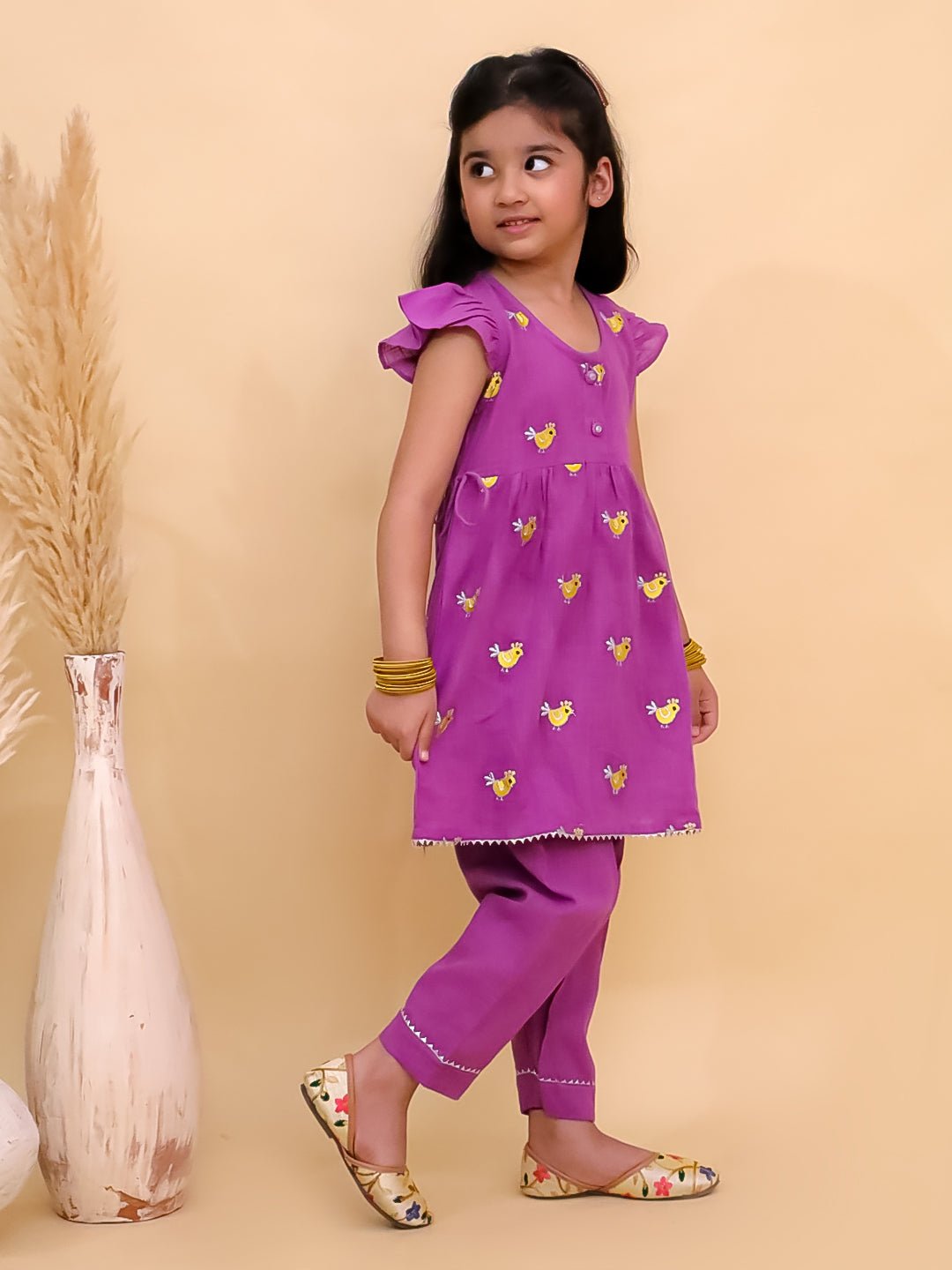 Ethnic Set - Jhilmil Girls Kurta Pajama Set with Tweet Dreams Boys Kurta Pajama Set - KES - BK - JLGKTDBK