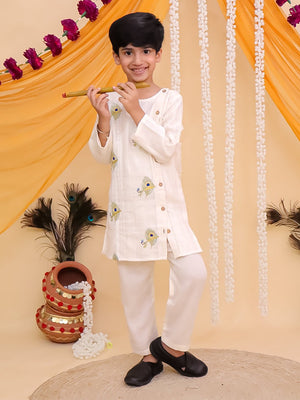 Ethnic Set - Mayur Dhaga Girls Lehenga Set and The Mor Edit Boys Kurta Set - KES - BK - DGLTBK