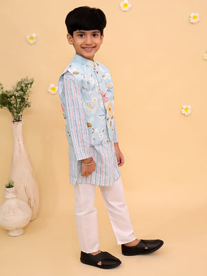 Ethnic Set - Megh Malhaar Girls Anarkali Kurta Set & Boys Jacket And Kurta Pajama Set - KES2 - MGMLGABJ