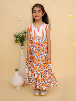 Ethnic Set-Narangi Girls Anarkali Kurta Sharara Set with Boys Jacket And Kurta Pajama Set - Twinning Combo