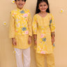 Ethnic Set - Ray of Style Girls Anarkali Sharara Set with Boys Jacket And Kurta Pajama Set - KES2 - RYOSGABJ