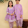Ethnic Set - Sage Violet Boys Dhoti Kurta and Girls Anarkali Kurta Set - KES2 - SGVDGAK