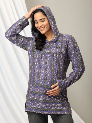 Euphoric Dazzle maternity and Nursing Hoodie Sweatshirt - MNSWT - SD - ERPD - S