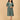 Front view of The Mom Store Everyday Ease maternity dress in green with mustard stripes.