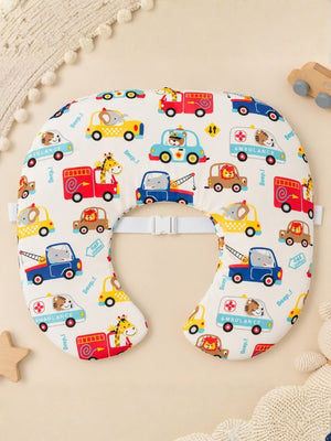 Extra Large Nursing Pillow Cover -Jungle Traffic - White Nursing Pillow Cover