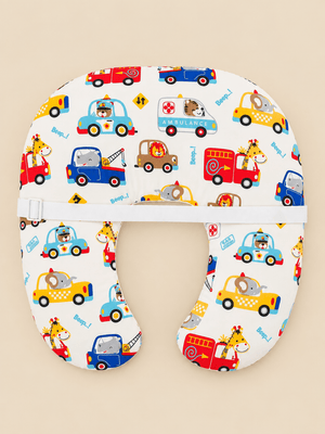 Extra Large Nursing Pillow Cover -Jungle Traffic - White Nursing Pillow Cover