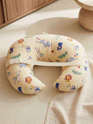 Extra Large Nursing Pillow -Critter Chaos - Yellow Feeding Pillow