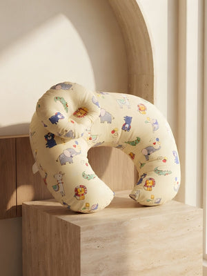 Extra Large Nursing Pillow -Critter Chaos - Yellow Feeding Pillow