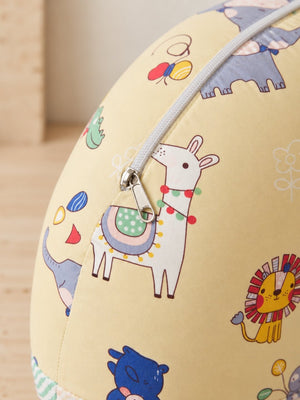 Extra Large Nursing Pillow -Critter Chaos - Yellow Feeding Pillow