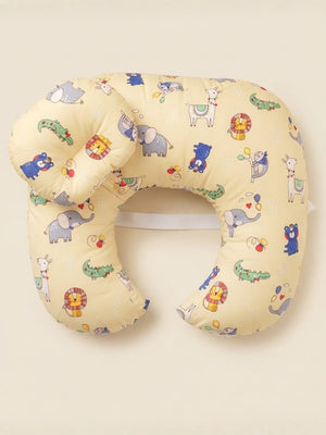 Extra Large Nursing Pillow -Critter Chaos - Yellow Feeding Pillow