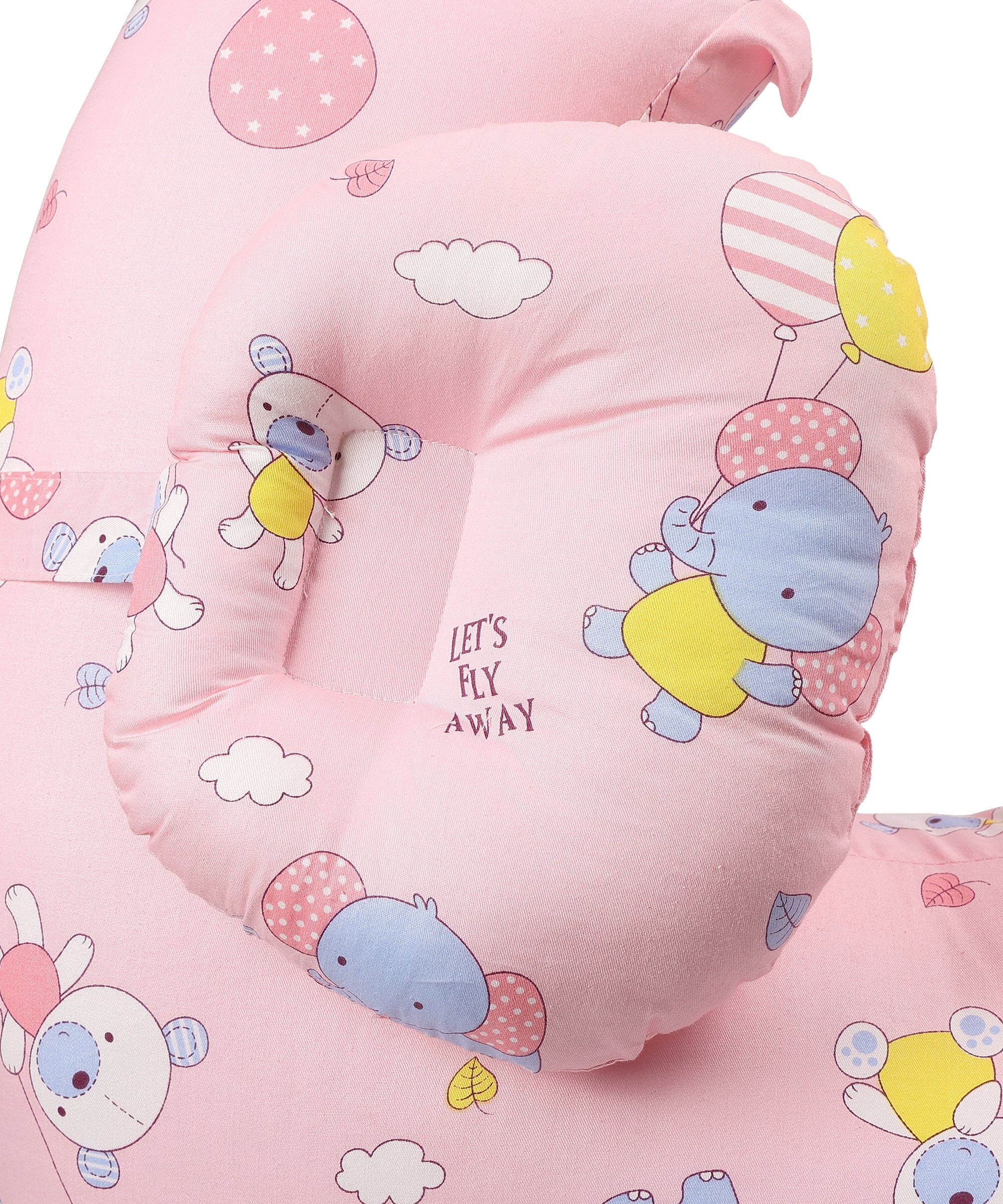 Extra Large Nursing Pillow - Fly Away - Pink Feeding Pillow