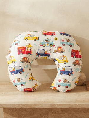 Extra Large Nursing Pillow -Jungle Traffic - White Feeding Pillow