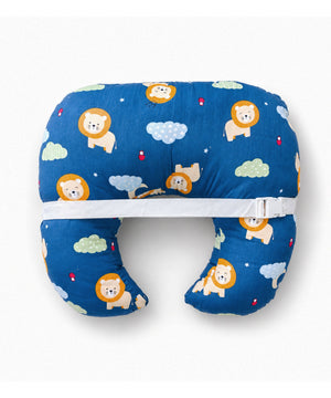 Extra Large Nursing Pillow - Little Lion Lullaby - Blue Feeding Pillow
