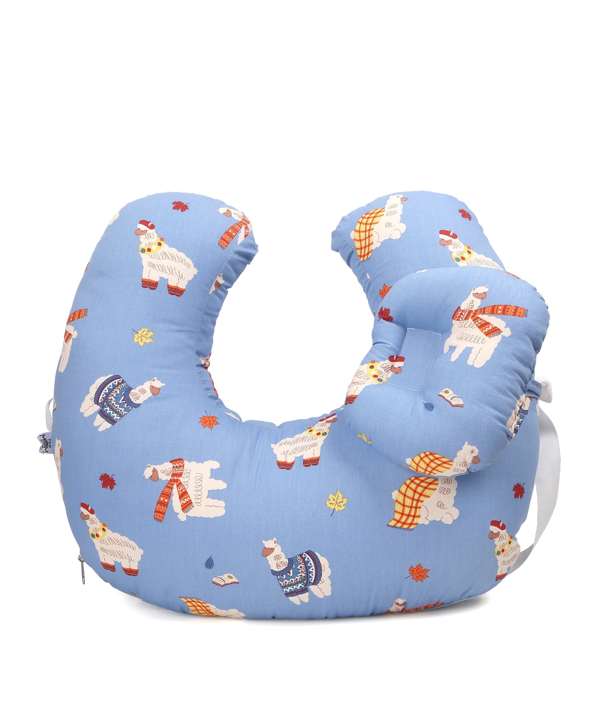 Extra Large Nursing Pillow - Llama Land - Blue Feeding Pillow