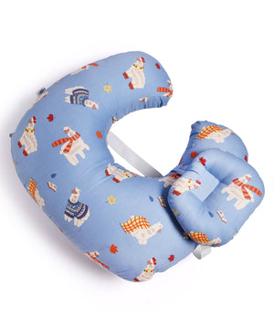 Extra Large Nursing Pillow - Llama Land - Blue Feeding Pillow
