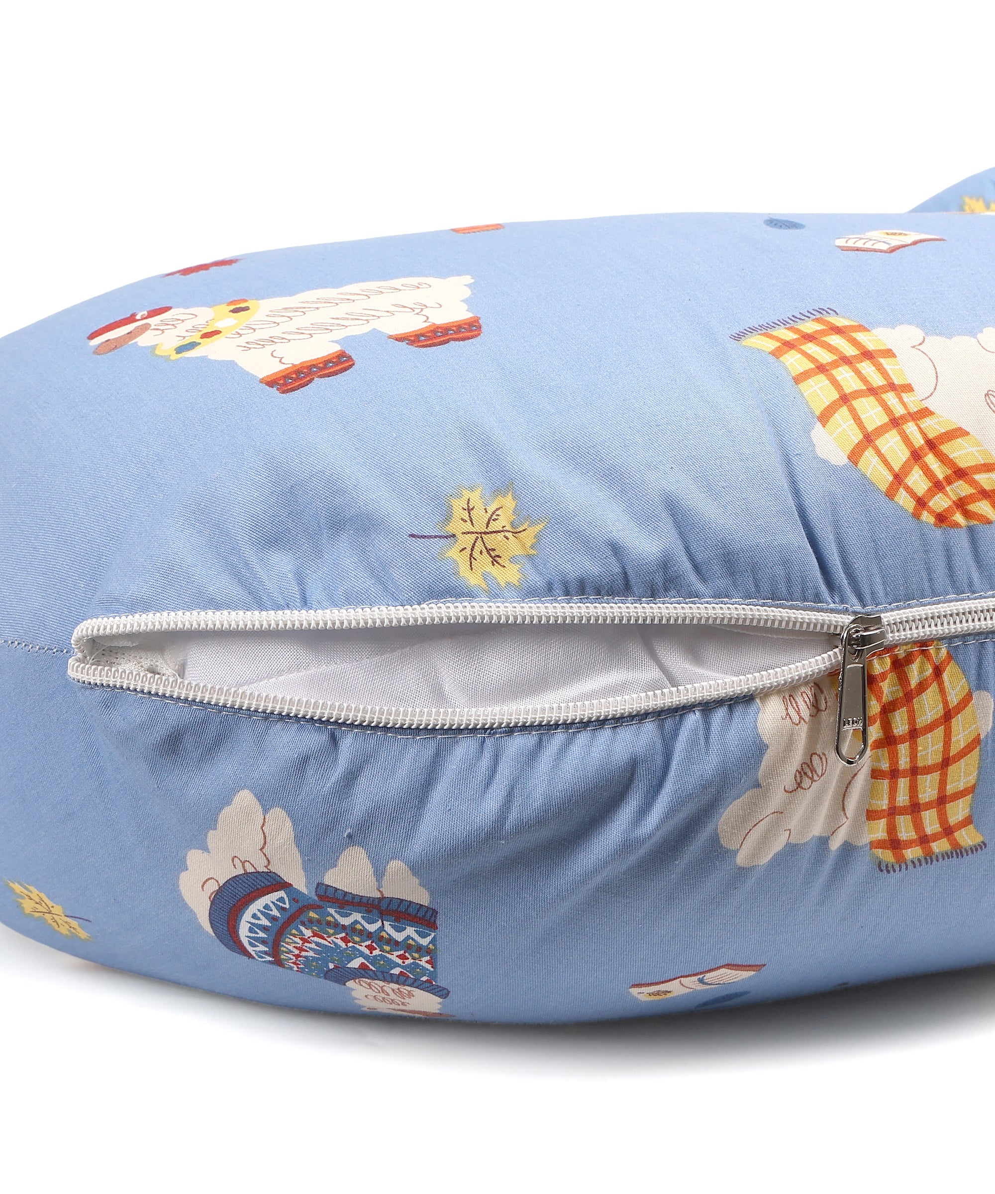 Extra Large Nursing Pillow - Llama Land - Blue Feeding Pillow
