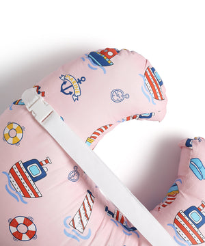 Extra Large Nursing Pillow - Mini Mariners - Pink Feeding Pillow