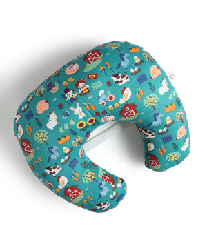 Extra Large Nursing Pillow - My Little Farm - Teal Feeding Pillow