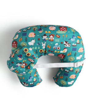 Extra Large Nursing Pillow - My Little Farm - Teal Feeding Pillow