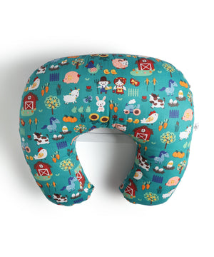 Extra Large Nursing Pillow - My Little Farm - Teal Feeding Pillow