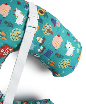Extra Large Nursing Pillow - My Little Farm - Teal Feeding Pillow