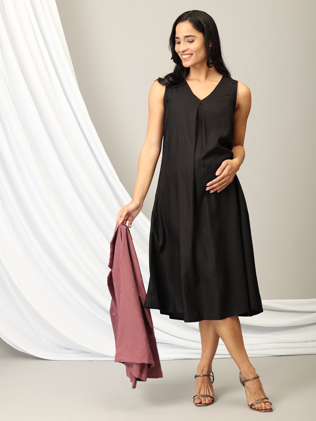Fab in a Flash Maternity And Nursing Shacket Dress - DRS - SK - FBIF - S
