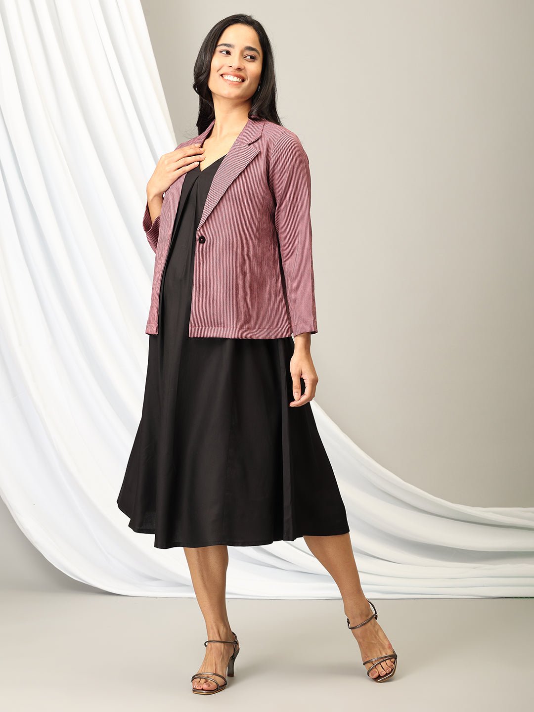 Fab in a Flash Maternity And Nursing Shacket Dress - DRS - SK - FBIF - S