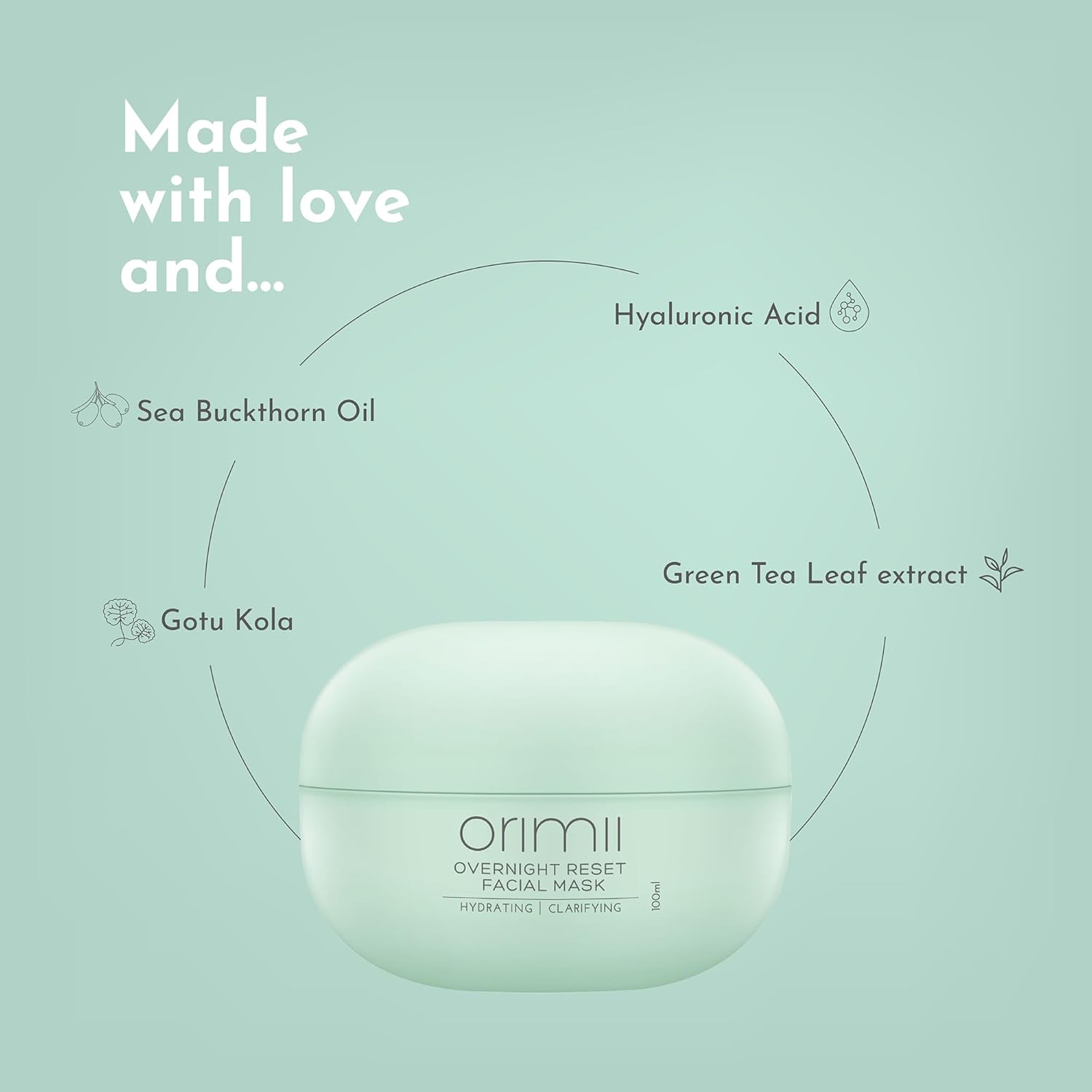 Orimii Sleeping Face Mask for Overnight Skin Repair (100ml) - Pregnancy Safe Night Cream