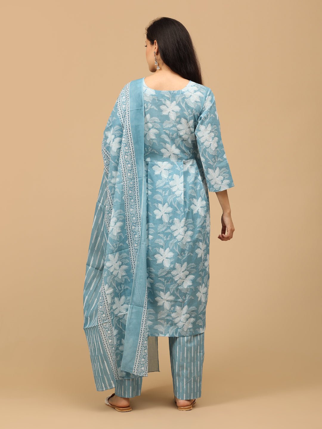 Faded Fine Maternity and Nursing Kurta Set With Dupatta - MEW - SK - FDFN - S