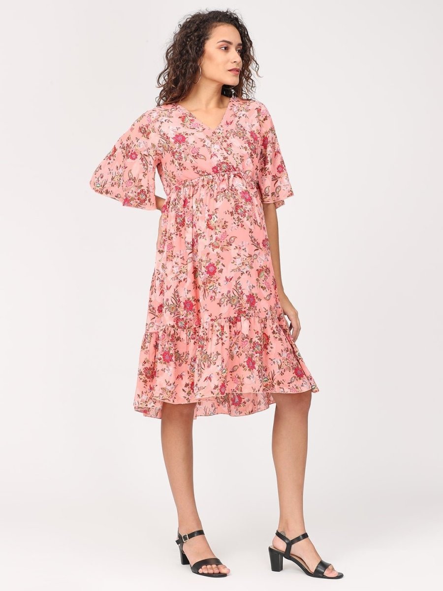 Fairy Tale Floral Maternity and Nursing Dress - DRS-FRTL-S