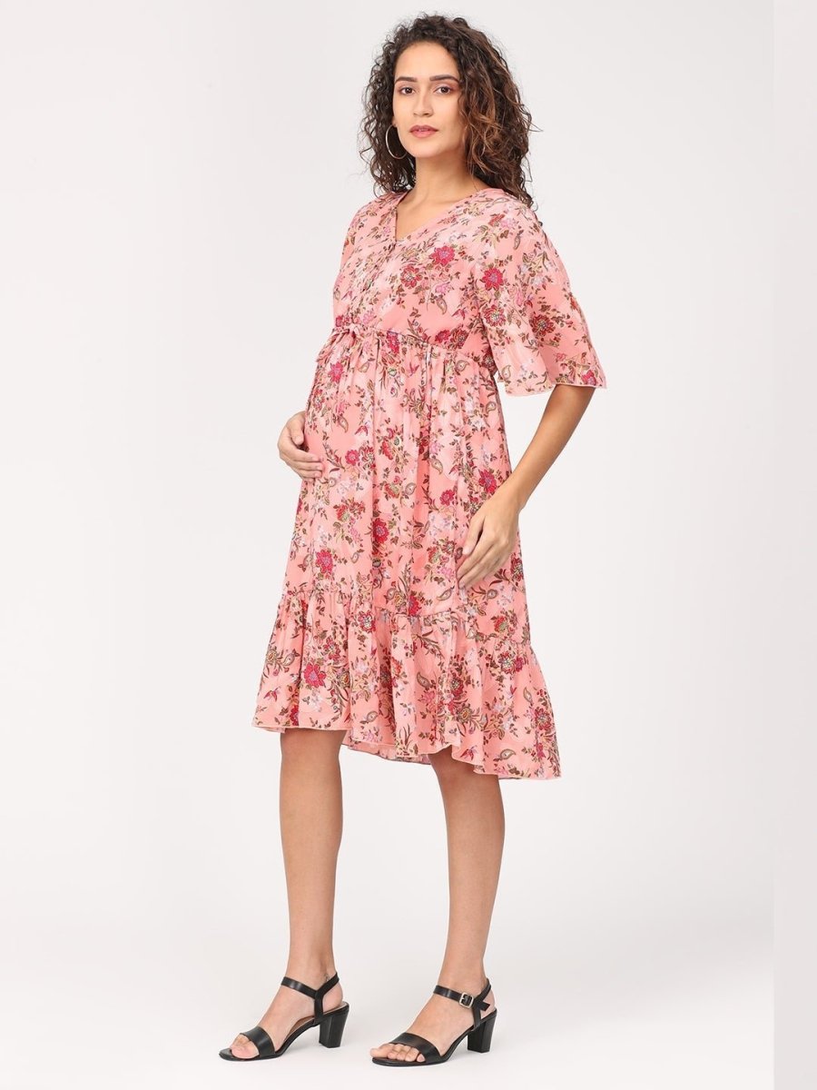 Fairy Tale Floral Maternity and Nursing Dress - DRS-FRTL-S
