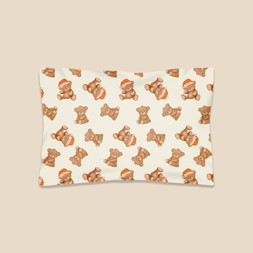 Fancy Fluff 5 Pc Organic Cotton Baby Comforter Set - Cuddle Bear - FF - CB - BCS - 01