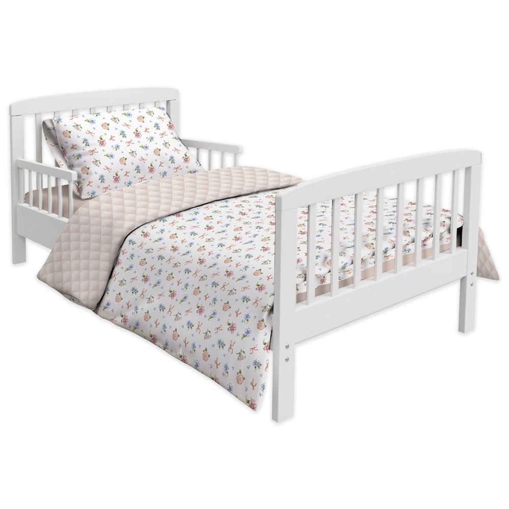 Fancy Fluff 5 Pc Organic Cotton Toddler Comforter Set - Heirloom - FF - HL - TCS - 05