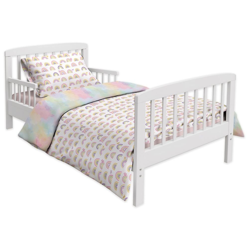 Fancy Fluff 5 Pc Organic Cotton Toddler Comforter Set - Rainbow Dreams - FF - RD - TCS - 02