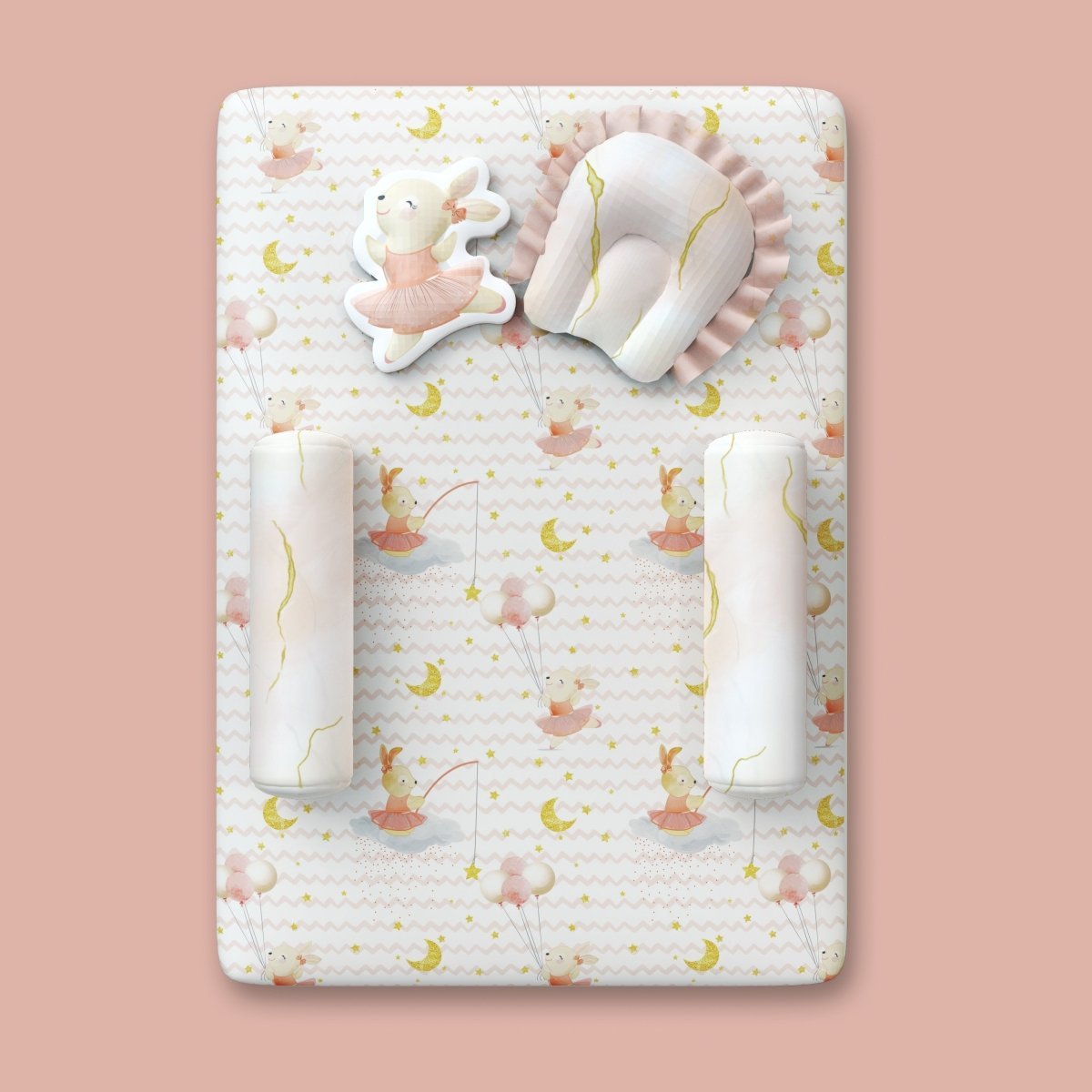 Fancy Fluff 6 PC Organic New Born Bed Set- Day Dream - FF-DM-BMST-02
