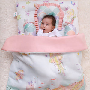 Fancy Fluff 6 Pc Organic New Born Bed Set - Sea Fantas - FF - SF - BMST - 04