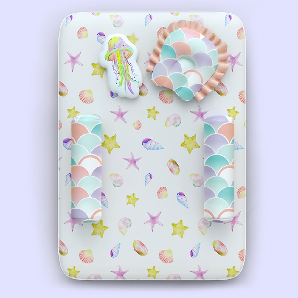 Fancy Fluff 6 Pc Organic New Born Bed Set - Sea Fantas - FF - SF - BMST - 04