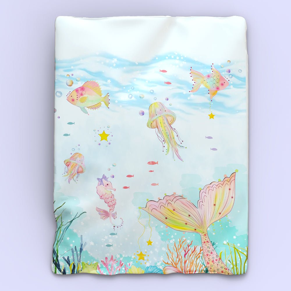 Fancy Fluff 6 Pc Organic New Born Bed Set - Sea Fantas - FF - SF - BMST - 04