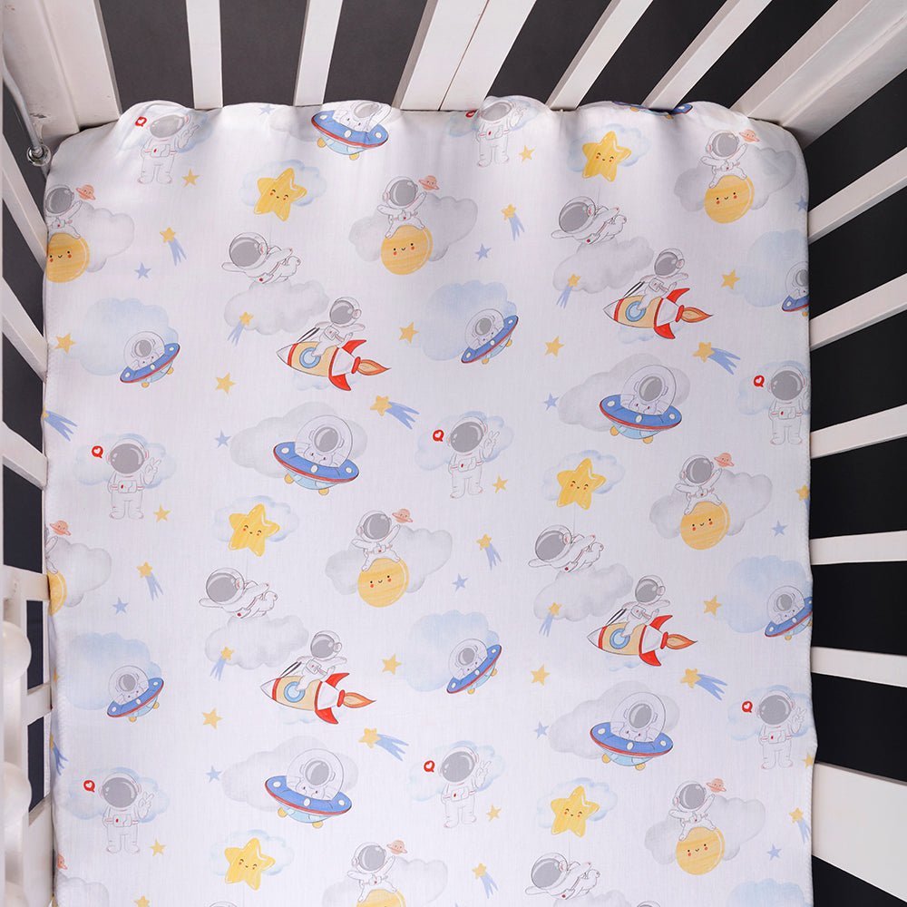 Fancy Fluff 7 Pc Organic Baby Cot Bedding Set- Nova - FF-NV-FCS-03