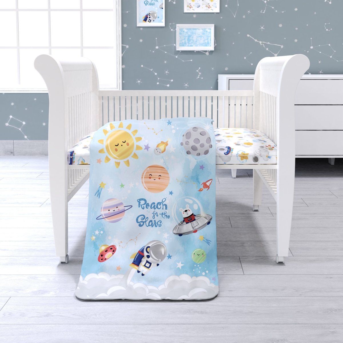 Fancy Fluff 7 Pc Organic Baby Cot Bedding Set- Nova - FF-NV-FCS-03