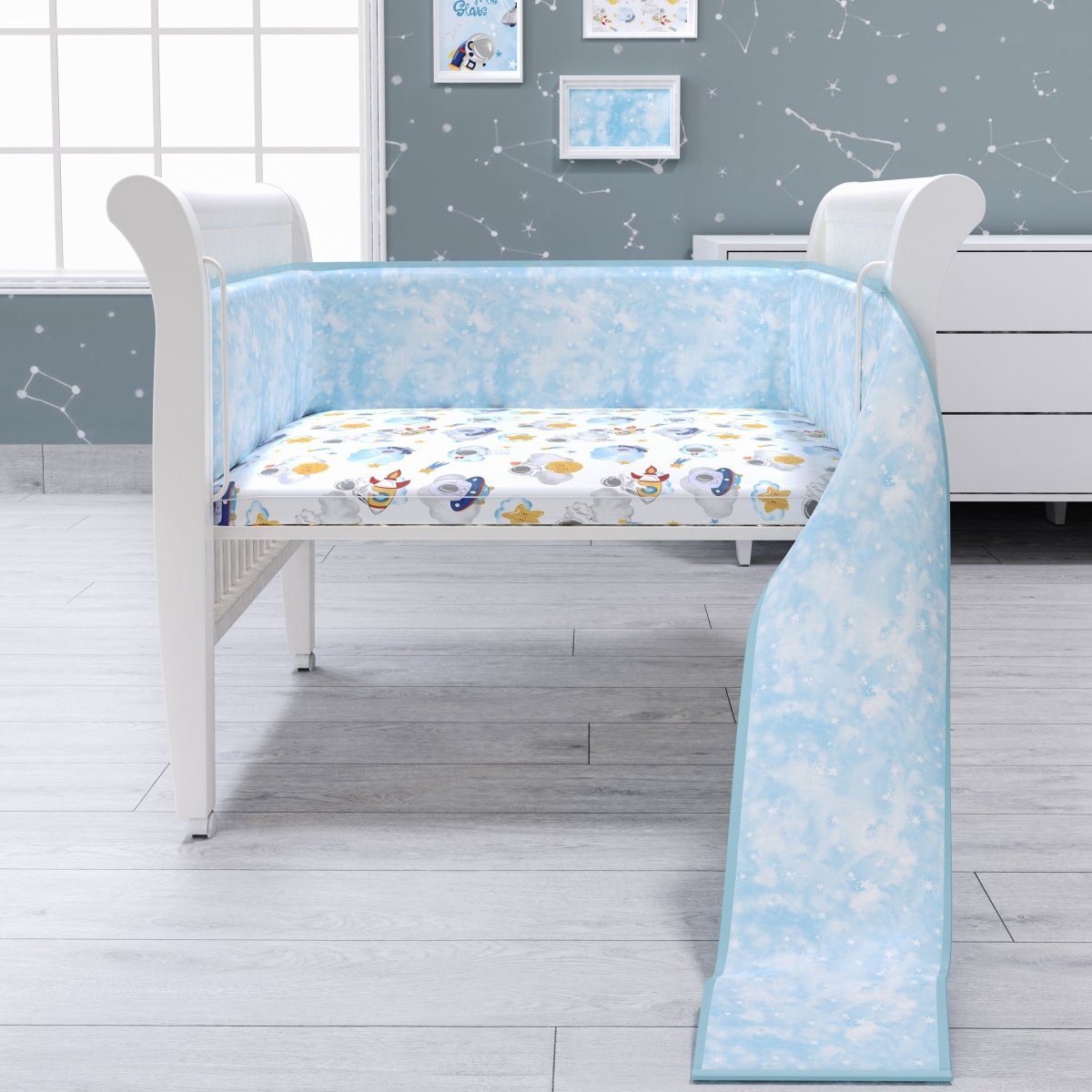 Fancy Fluff 7 Pc Organic Baby Cot Bedding Set- Nova - FF-NV-FCS-03
