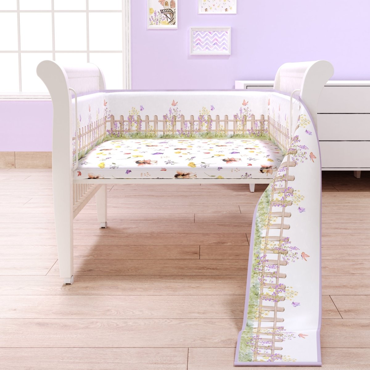 Fancy Fluff 7 Pc Organic Baby Cot Bedding Set- Pixie Dust - FF-PX-FCS-04