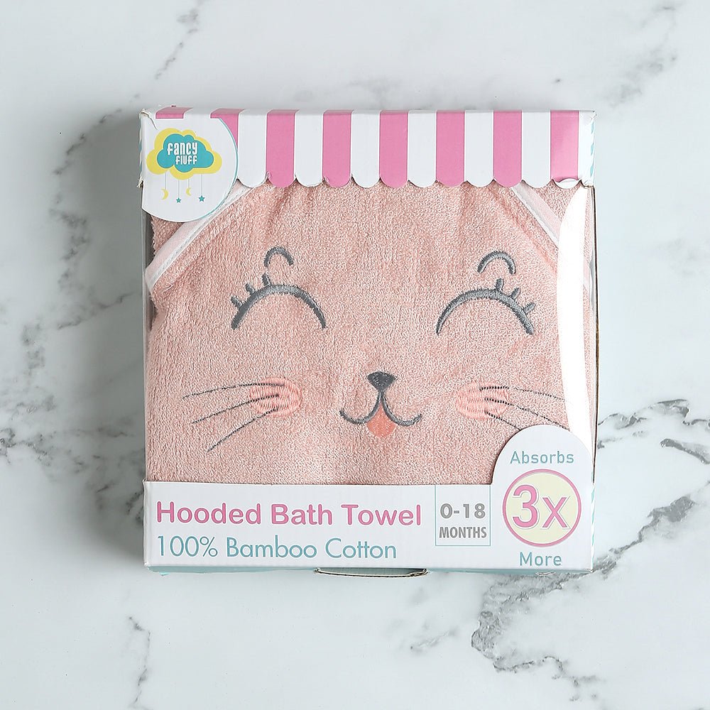 Fancy Fluff Bamboo Cotton Baby Hooded Towel - KITTY - FF - KT - BHT - 06