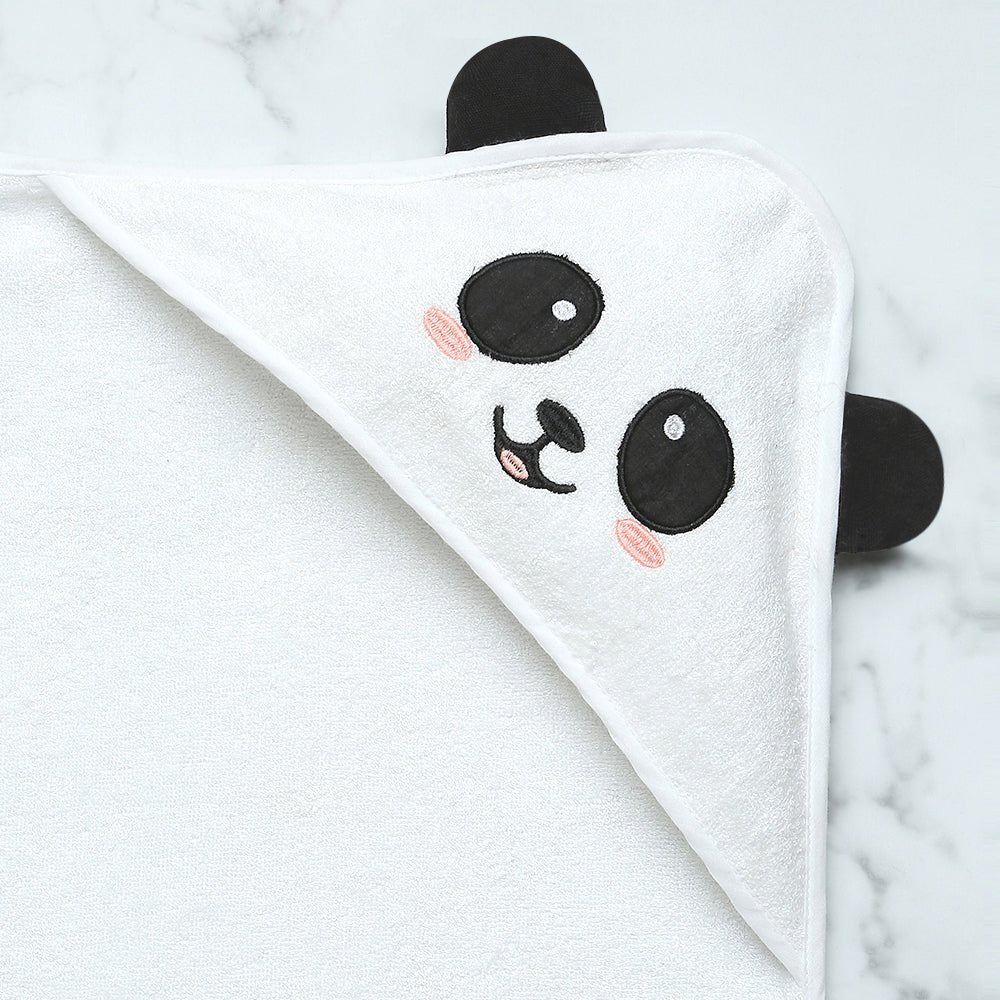 Fancy Fluff Bamboo Cotton Baby Hooded Towel - PANDA - FF - PD - BHT - 10