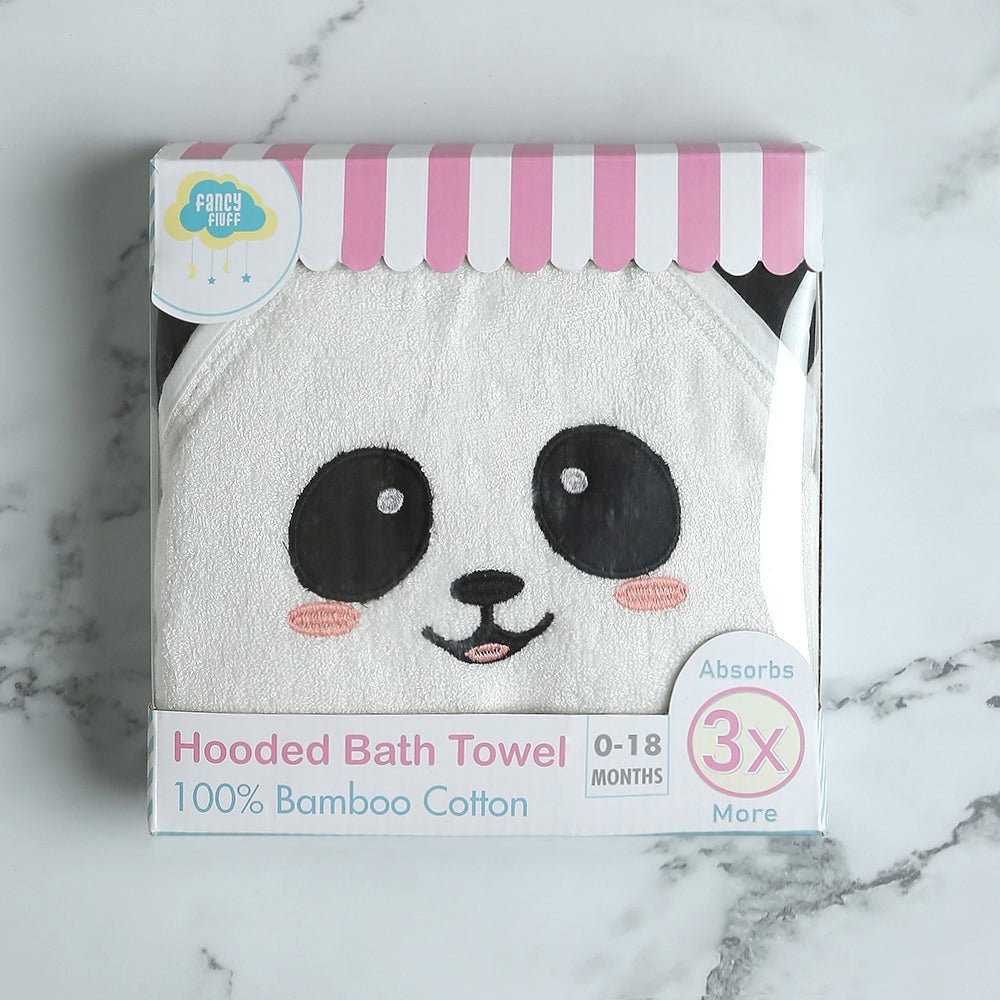 Fancy Fluff Bamboo Cotton Baby Hooded Towel - PANDA - FF - PD - BHT - 10