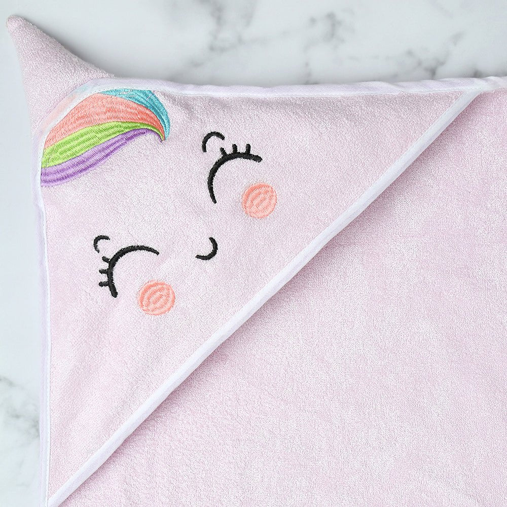 Fancy Fluff Bamboo Cotton Baby Hooded Towel - UNICORN - FF - UN - BHT - 08