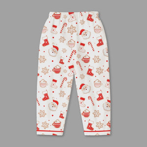 Fancy Fluff Christmas Cotton Night Suit - Ho Ho Ho - 6 - 12M Clothing Set