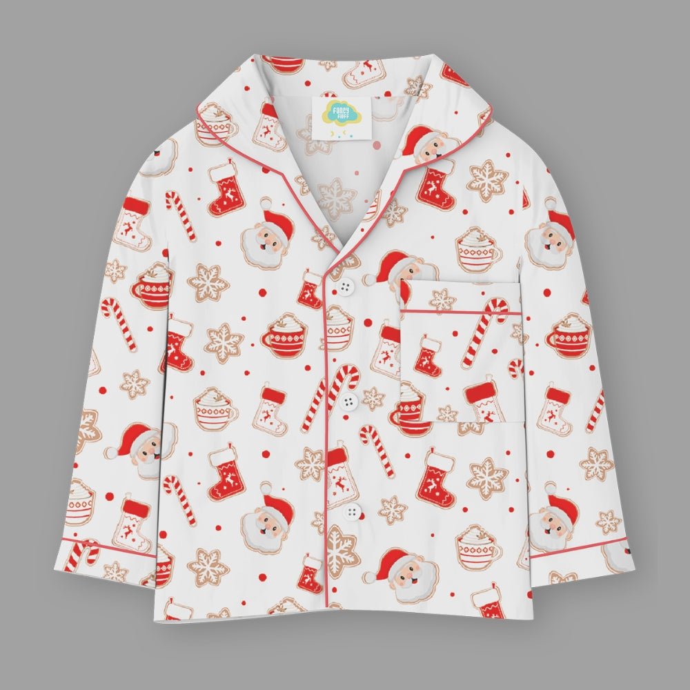 Fancy Fluff Christmas Cotton Night Suit - Ho Ho Ho - 6 - 12M Clothing Set