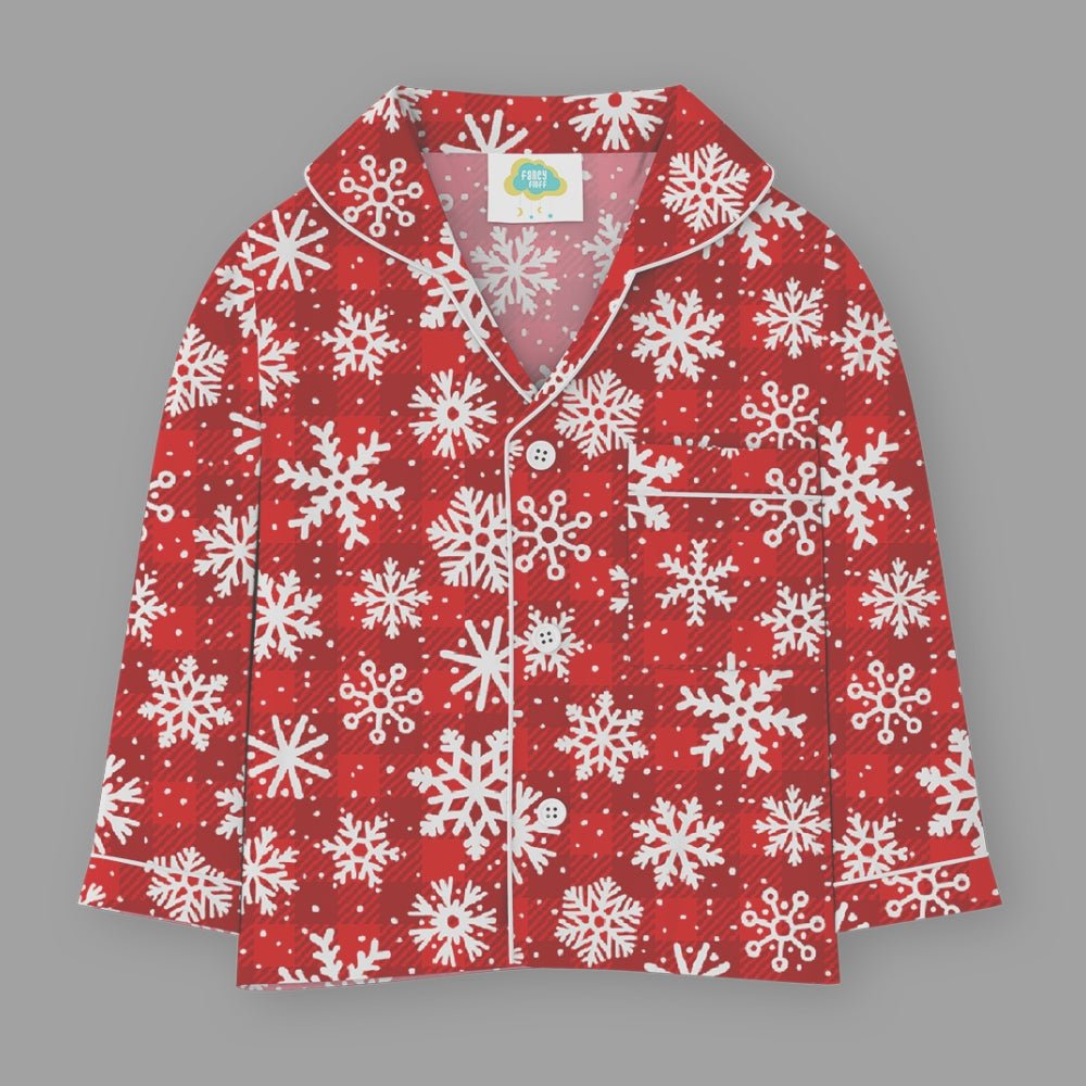 Fancy Fluff Christmas Cotton Night Suit - Let it Snow - 6 - 12M Clothing Set